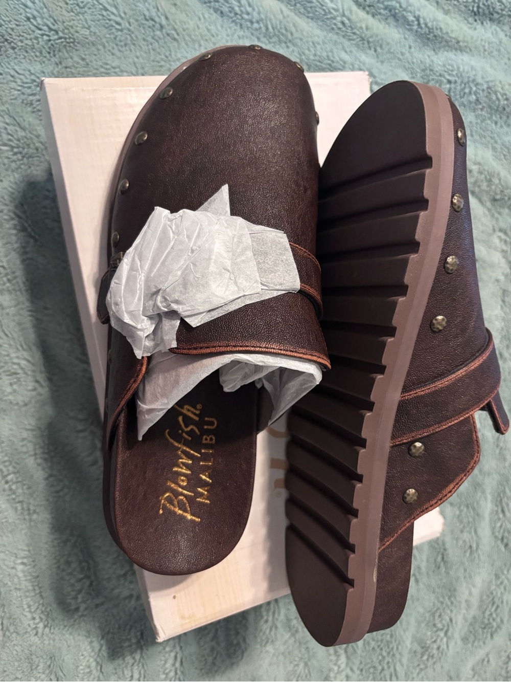 Blowfish Malibu Women's Brown Studded Clog Mules